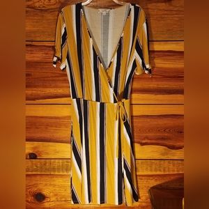 Pink Rose mock wrap dress